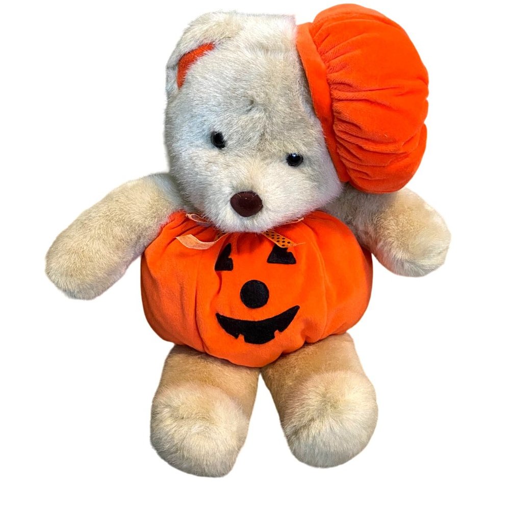 PJ Toys Pumpkin Pals Jack O Lantern Halloween Teddy Bear Plush